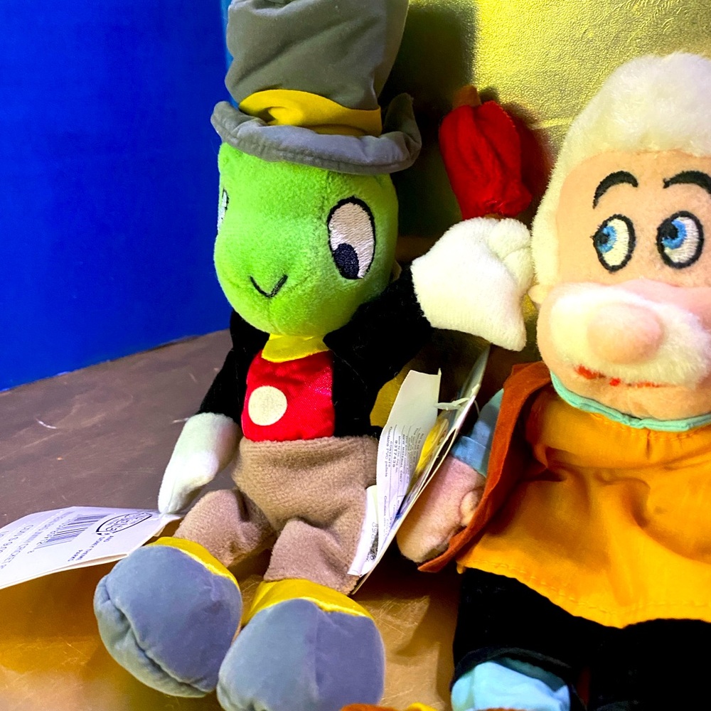DISNEY EXCLUSIVE NWT VTG 90s PINOCCHIO RETIRED BEAN BAG PLUSH COMPLETE SET OF 4 - Picture 10 of 13